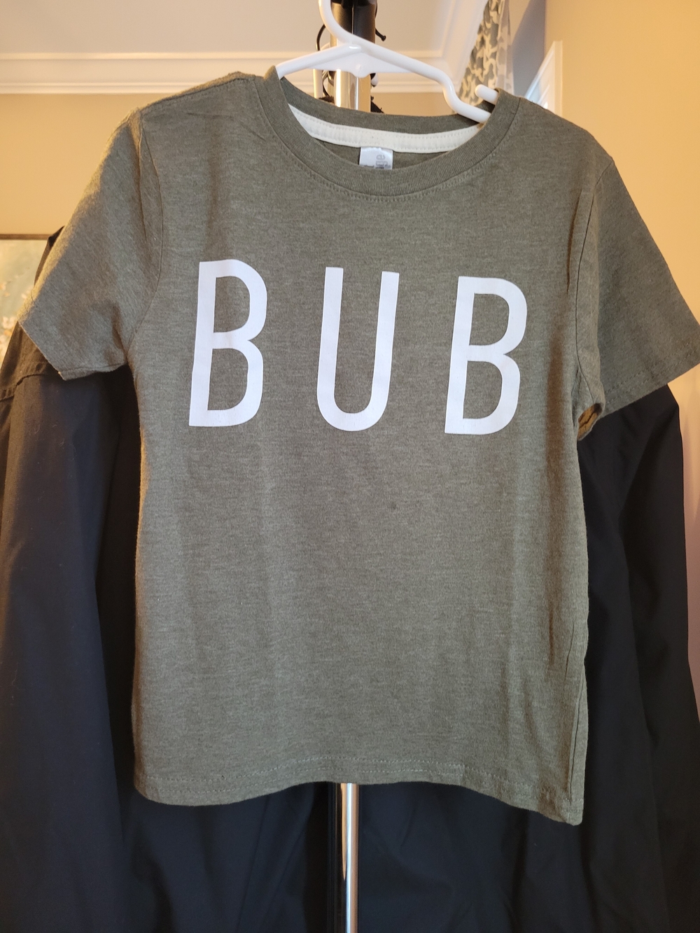 Kids Olive Green "BUB" Graphic Tee